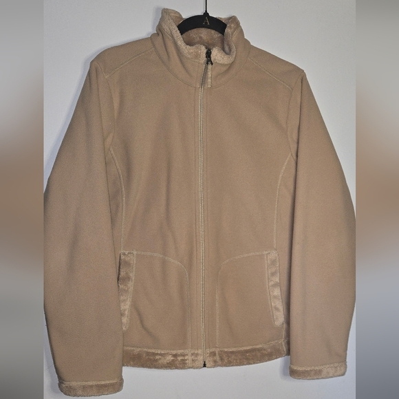 Lands' End Jackets & Blazers - Lands' End Women's Tan Teddy Jacket